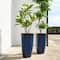 Glitzhome® 23.75" Eco-Friendly Honeycomb Textured Cobalt Blue Tall Plastic Planters, 2ct.